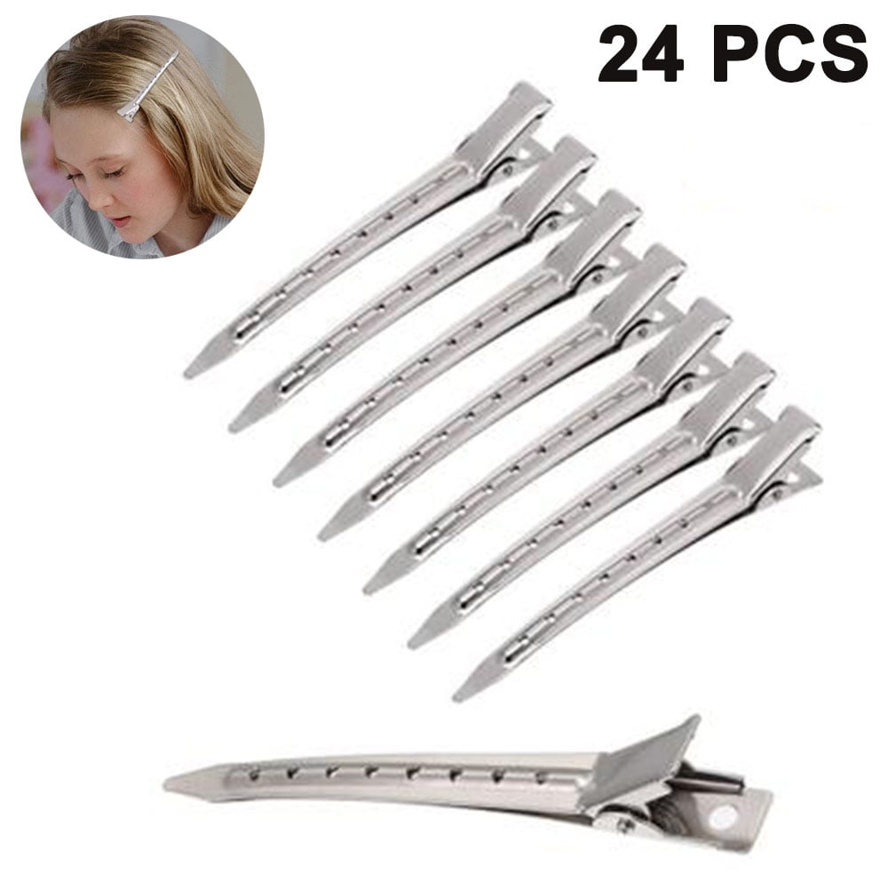 20Pcs silver metal single Prong Alligator claw hairpin Barrette Hair Clip DIY ZY