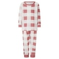 thumbnail image 2 of Argulvti Family Pajamas Matching Set, Long Sleeve T-shirt with Pants Plaid Sleepwear Loungewear, 2 of 10