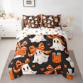 thumbnail image 2 of Manfei Halloween Ghost 7-Piece Twin Bedding Sets,Girls Bow Knot Bedding Comforter Set,Orange White Black Sheet Sets For Child,Breathable Home Decor Reversible, 2 of 8