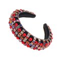 thumbnail image 1 of MesaSe Vintage Femmes Faux Rubis Multicolore Strass Cheveux Cerceau Large Bandeau Chapeaux, 1 of 6