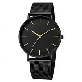 Reloj Muneca Hombre Bratleboro Negro con Dorado Malubero Manecillas y marcadores en oro. Segundero en oro Walmart en linea