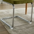 thumbnail image 6 of Mid Century Modern Dining Chairs Set of 2, Velvet Accent Chairs with Rattan Back & Chrome Base, Breuer Design, 360 lbs Capacity, Olive Green, 6 of 9