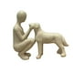 thumbnail image 5 of Figura decorativa de escritorio conmemorativa de hombre y perro, ideal para hoteles. Beige, 5 of 9
