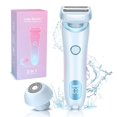 thumbnail image 1 of JUNWELL Rasoir Électrique pour Femmes Rasoirs Électriques Rechargeables pour Femmes Ensemble Cadeau Humide et Sec Bleu, 1 of 15