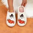 thumbnail image 5 of BERANMEY Halloween Slippers for Women Perfect Soft Plush Comfy Warm Slip-On Cute Womens Slippers Indoor Fluffy House Slippers for Women and Men Non-slip Fuzzy Flat Slides, 5 of 11