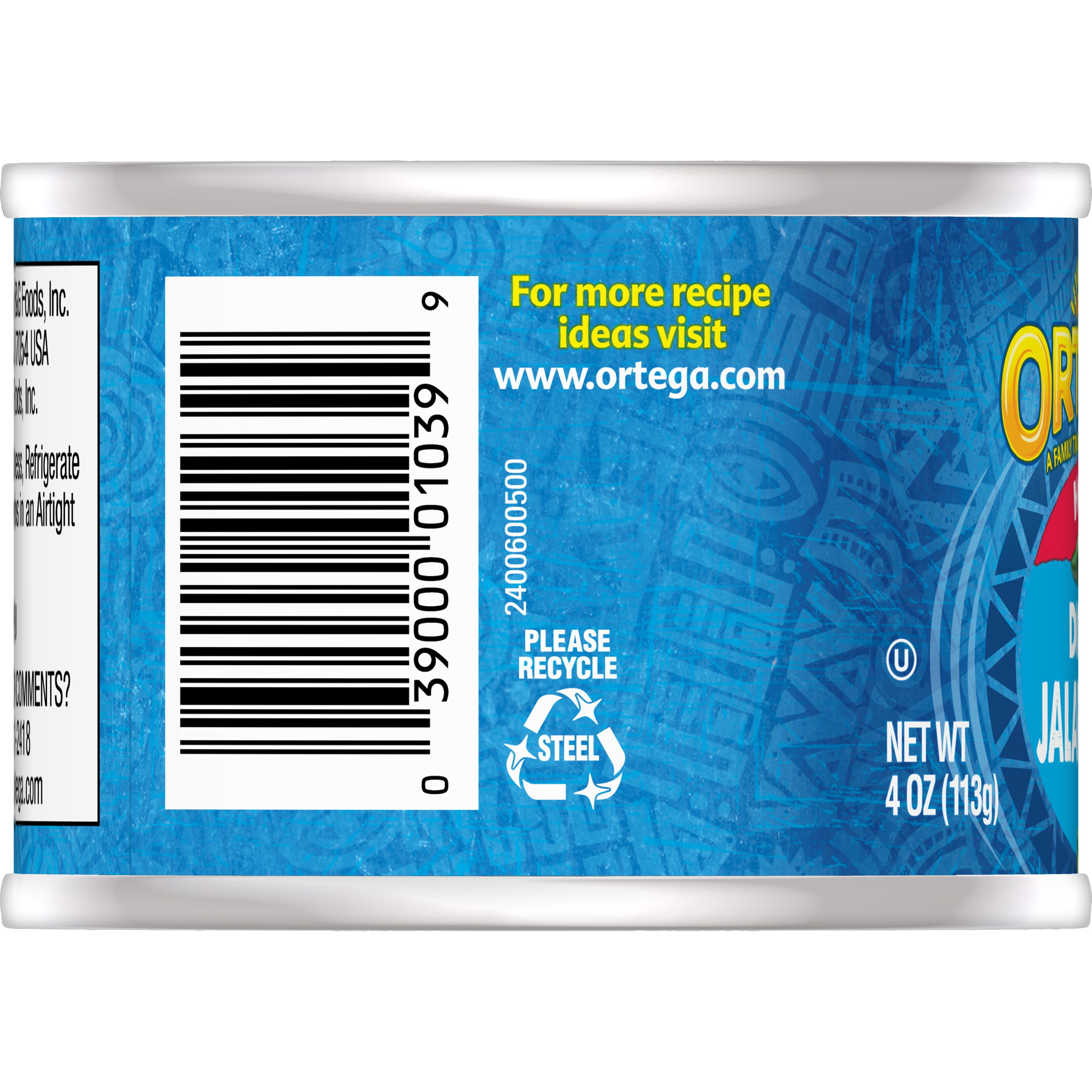 (2 pack) Ortega Hot Diced Jalapenos, Kosher, 4 oz. Can