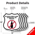 thumbnail image 2 of No Outside Alcohol Allowed Offenders Will Lose Privileges (5 Pack) 12 inch X 12 inch Shield-Shaped Rust-Free Aluminum Metal Signs Weather Resistant Made in the USA, 2 of 6
