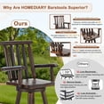 thumbnail image 4 of HOMEDIARY Outdoor Solid Wood Swivel Bar Stool, Oversized Patio Log Bar Height Chair with High Back, Heavy Duty 29.8" Tall Adirondack Chair with Armrest & Footrest, 500 LBS Capacity, Carbonized, 4 of 7