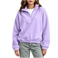 thumbnail image 3 of Diufon Fleece Quarter Zip Women Mock Neck Cuffed Long Sleeve Cozy Warm Pullover Fall Winter Thermal Sweatshirts, 3 of 10