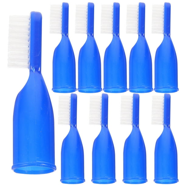 10 mini cepillos de dientes de dedo, cepillos de dientes de prisión, artículos esenciales para la limpieza dental