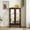 Cherry, variant on 2 Doors Curio Cabinet with Tempered Glass Doors, Curio Cabinets with Mirrored Back Panel and Adjustable Shelves, Lighted Display Cabinet for Home, Office Light Bulb Included