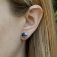 thumbnail image 2 of Thin Blue Line American Flag Novelty Silver Plated Stud Earrings, 2 of 3