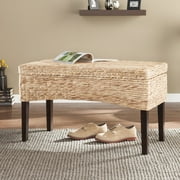 Southern Enterprises Averia Hyacinth Entryway Storage Bench, Natural