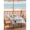 thumbnail image 2 of Outdoor Tablecloths with Umbrella Hole & Zipper, Navy Blue Spring Floral Rectangle Tablecloth 52x70 Inch, Elegant Pastoral Flowers Watercolor Waterproof Table Cloth, Patio/Pool/Picnic Table Covers, 2 of 8