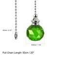 thumbnail image 2 of Uxcell 20 Inch Nickel Finish Fan Pull Chain 30mm Green Crystal Ball Pendant, 2 of 6