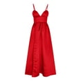 thumbnail image 3 of zanvin Party Dresses for Women Dress Liquidation, Robe Haute Fente Maxi Robe Sexy Soirée Clubwear Longues Robes, Girl Rouge, 3 of 6