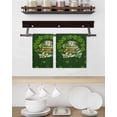 thumbnail image 3 of St. Patrick’s Day Shamrock Kitchen Dish Towels for Drying Dishes Set of 2, Dark Green Books Cups Lucky Leaf Waffle Weave Microfiber Hand Tea Bathroom Towels Quick Dry & Absorbent Towel 15.7x23.6, 3 of 7