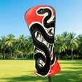thumbnail image 2 of Golf Club Head Cover Waterproof Leather Golf Accessories HeadCovers Set Driver Headcover for Women Men Black Snake On Red, 2 of 5