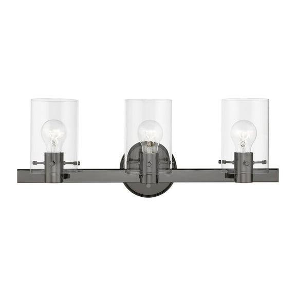17233-46 Livex Lighting Munich - 3 Light Bath Vanity In Contemporary Style-8.5 Inches Tall and 22.5 Inches Wide-Black Chrome Finish