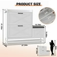 thumbnail image 2 of Soonbuy Shoe Cabinet with Bench, Farmhouse Narrow Slim Shoe Storage Cabinet 2 Flip Drawers for Entryway Hallway Living Room, 2 of 9