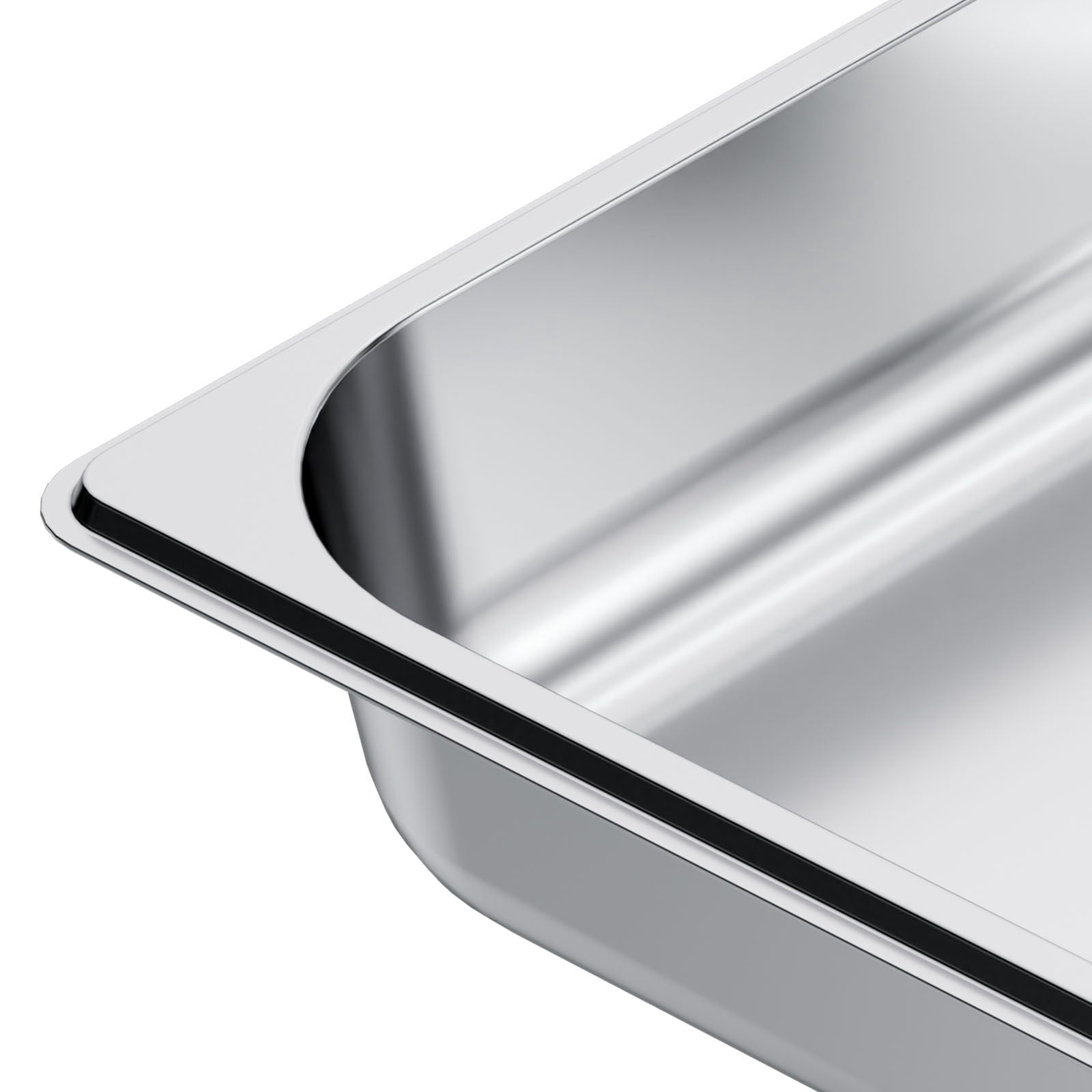 Stainless Steel Hotel Pan 1/2 Size 2.5 Inch Deep 4-Pack 22 Gauge for Catering Buffet