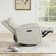 thumbnail image 3 of Spruce & SpringPower Swivel Glider Recliner with USB Charging for Home Theater, Cream-Power Headrest, 3 of 15