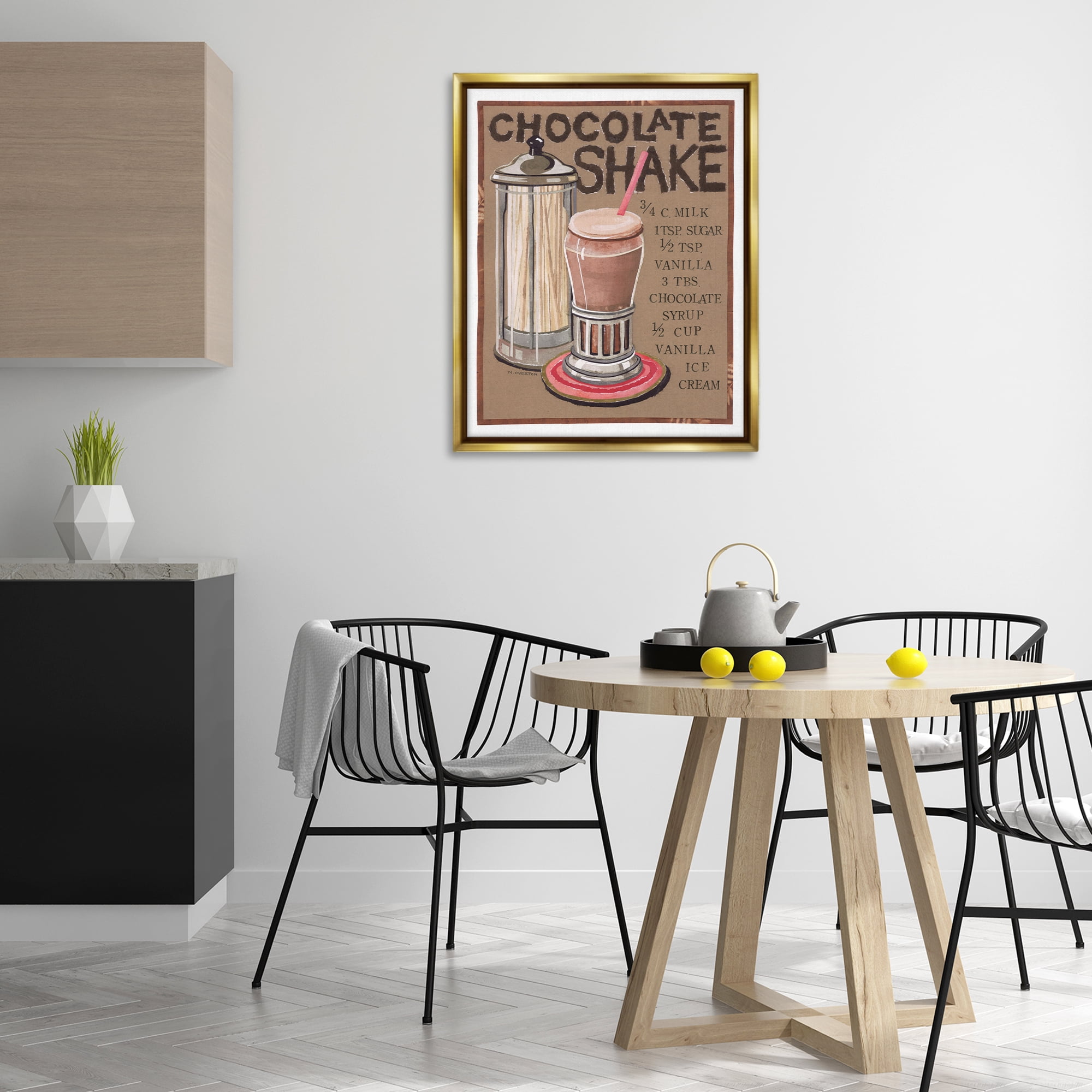 Stupell Industries Chocolate Shake Recipe Food & Beverage Painting Gold Floater Framed Art Print Wall Art, 25 x 31