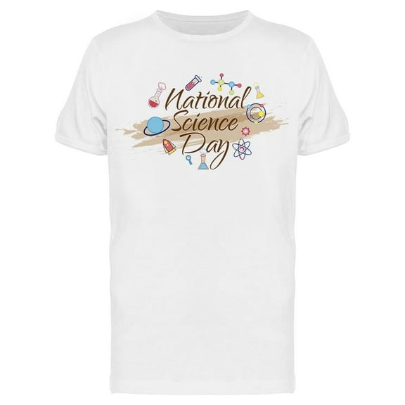 National Science Day In Cursive T-Shirt Men -Image by Shutterstock, Male XX-Large