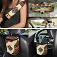 thumbnail image 4 of Garronmavis Car Front Seat Cover Rear Split Bench Cover Steering Wheel Cover Seat Belt Cover Air Vent Car Organizer Car Trash Can Rearview Mirror Cover Coasters Keychain 15pcs Southwest Aztec Cactus, 4 of 7