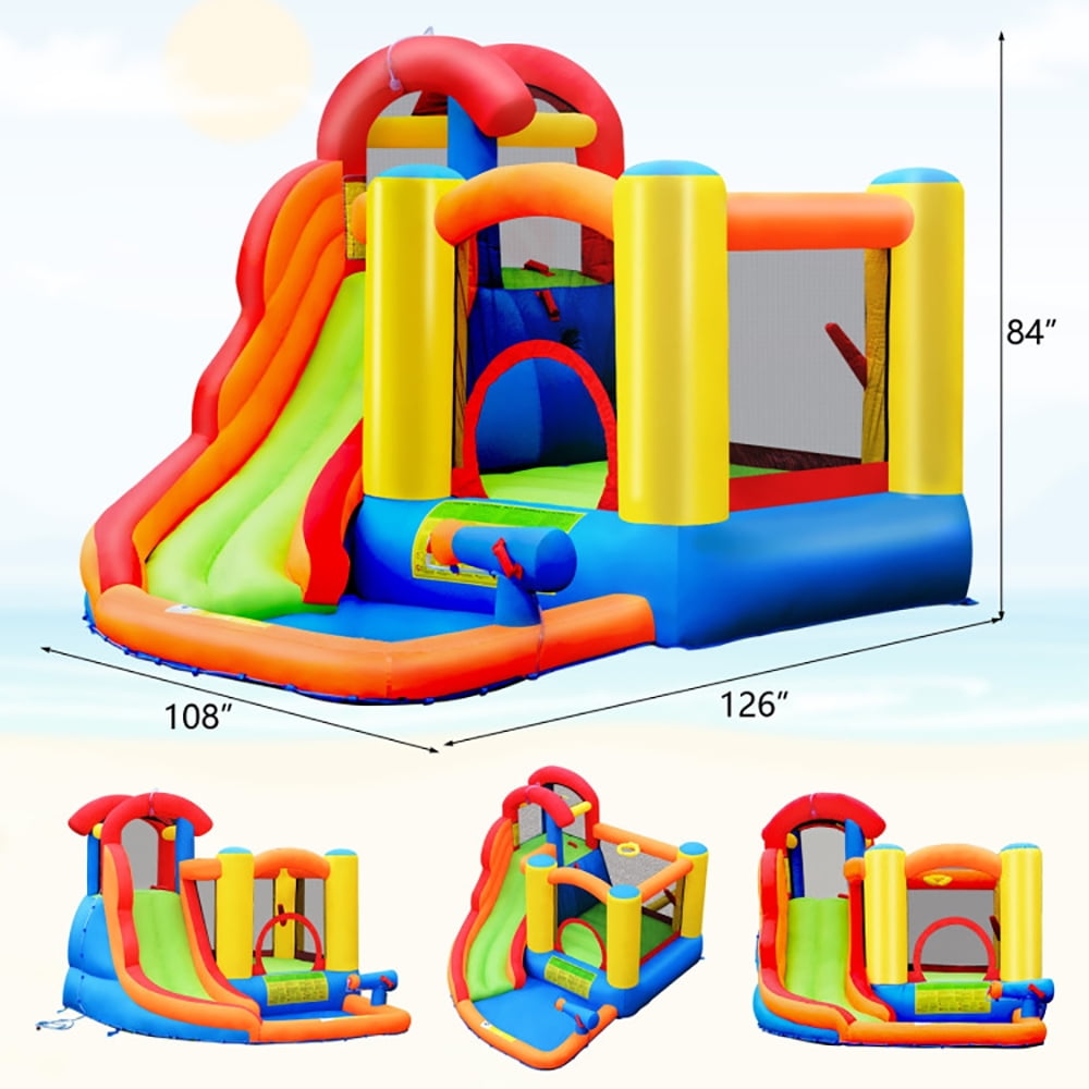 Aimee Lii 6-in-1 Water Park Bounce House for Outdoor Fun with Blower and Splash Pool, Bounce House Water Slide, Playhouse for Kids Outdoor Aimee Lii 6-in-1 Water Park Bounce House for Outdoor Fun with Blower and Splash Pool, Bounce House Water Slide, Playhouse for Kids Outdoor