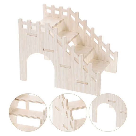 Baluue Wooden Hamster Enrichment Toy Rat Ladder Khaki 1Pack