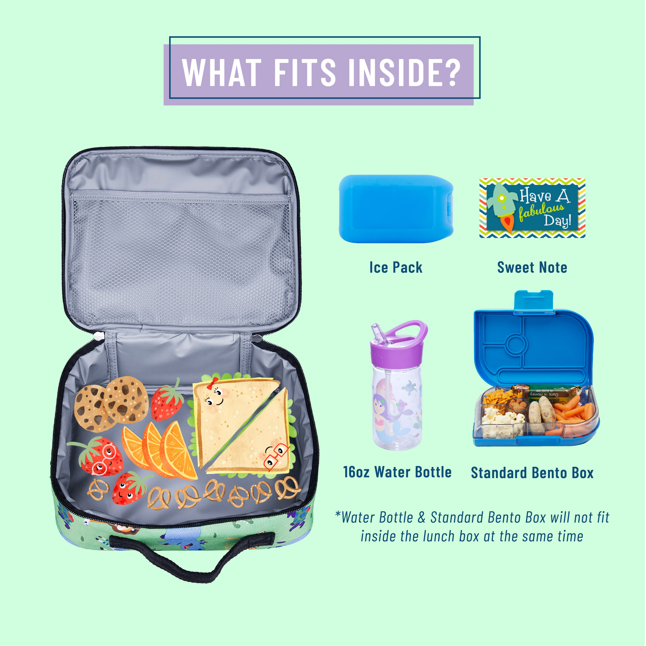 Wildkin Kids Insulated Lunch Box for Boy and Girls, BPA Free (Wild Animals Green) - image 5 of 8