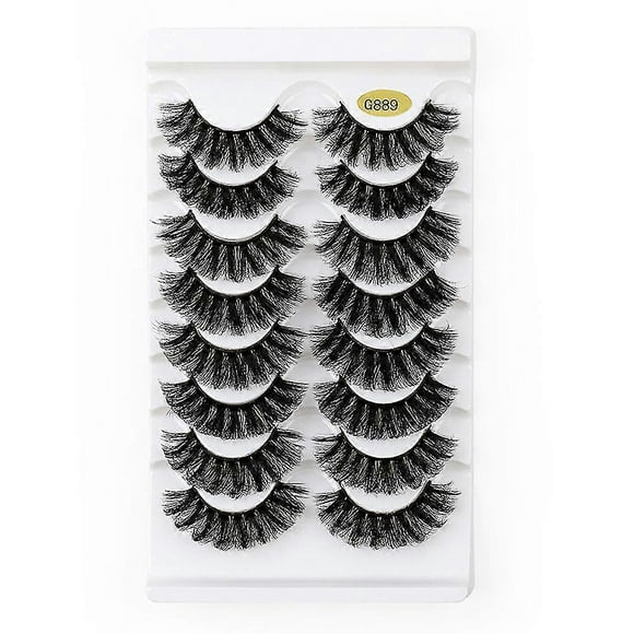 8pairs False Eyelash Natural 3d Fluffy Eyelash Extensions Soft Wispy Eyelashes