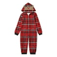 thumbnail image 3 of Odeerbi Christmas Onesie Pajamas for Family Holiday Sleep Jumpsuit Long Sleeve Family Christmas Pajamas Matching Sets Toddler Fashion Lattice Print Plush Jumpsuit Sleepwear PJs Set Red, 3 of 5