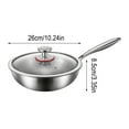 thumbnail image 2 of Premium Non Stick Wok Pan with Lid - 10" Large Flat Bottom Wok - Woks & Stir-fry Pans Nonstick Cookware - Titanium Skillet for Frying, Oil-Free, PFOA-Free, Non Toxic, 2 of 4