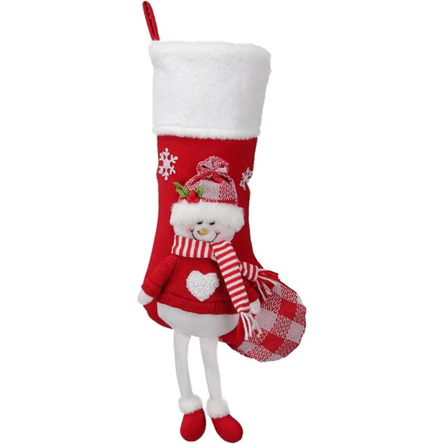 Bas de Noël Décoratifs, Bas de Rangement Individualisés pour Noël, Sac Brodé Unique