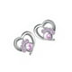 thumbnail image 1 of Pendientes de diamantes de imitación Qarigey para mujer diseño simple color rosa, 1 of 6