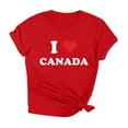 thumbnail image 3 of Alun I Love Canada T-Shirts for Women Summer Crew Neck Short Sleeve Casual Graphic Tees Lightweight Soft Comfortable for Canada's National Day Wear Red XL, 3 of 3