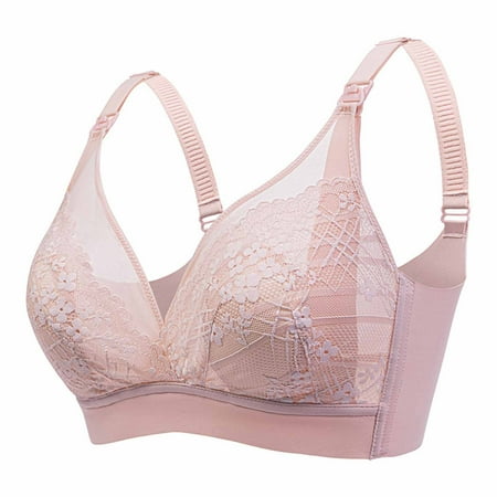 

Women s Casual Ultra-thin Lace Bra without Steel Ring Breast Feeding Bra Plus Size Comfy Lace Floral Sleepy Nursing Bras