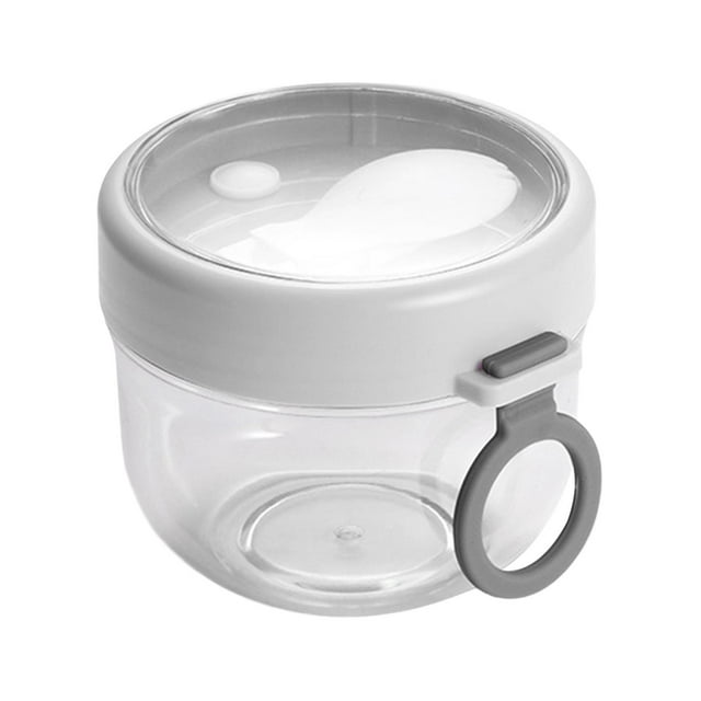 Avena nocturna Recipiente Tazón de yogur Azúcar Agua Taza de cereal Taza de leche Desayuno blanco