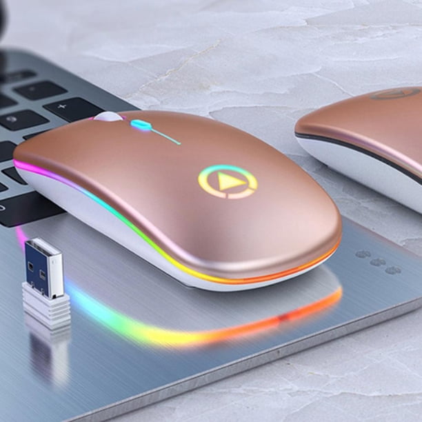 Ratón Óptico Inalámbrico De 2,4 Ghz Usb Recargable Rgb Ratones Inalámbricos De Poco Ruido Para Computadora Portátil De Escritorio seitruly EL017363-03