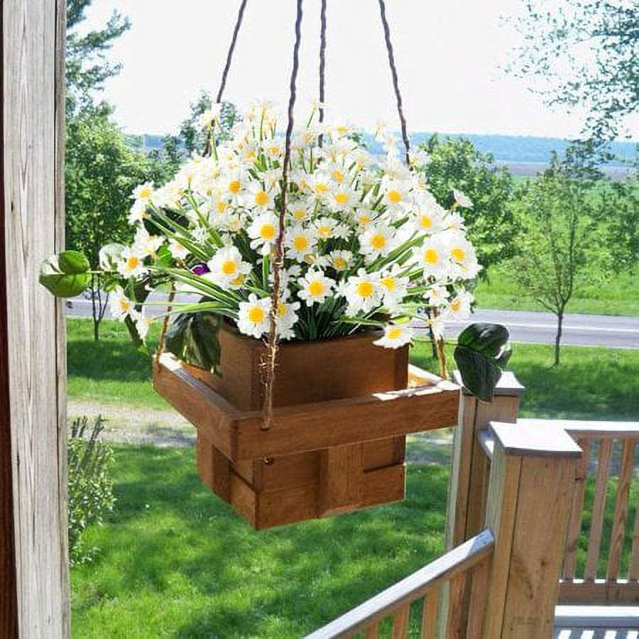ZOELNIC 12 Bundles Artificial Flowers Outdoor Fake Flowers for Decoration UV Resistant No Fade Faux Plastic Plants Garden Porch Window Box Decor, White