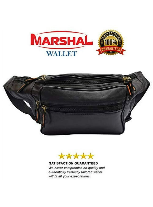 Fanny Pack Outdoor Travel Leather Fanny pack Leather Large Size 7 Pockets Waist Bag.Suitable for Outdoor Mountaineering, Travel, Camping, Cycling, Running, etc.