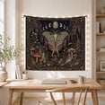 thumbnail image 5 of Luna Moth Under Moon Phases in Dark Forest, Mystical Vintage Style for Moth Lovers, Celestial Wall Decor Halloween Gift, Tapestry Wall Hanging for Bedroom and Dorm, 5 of 7