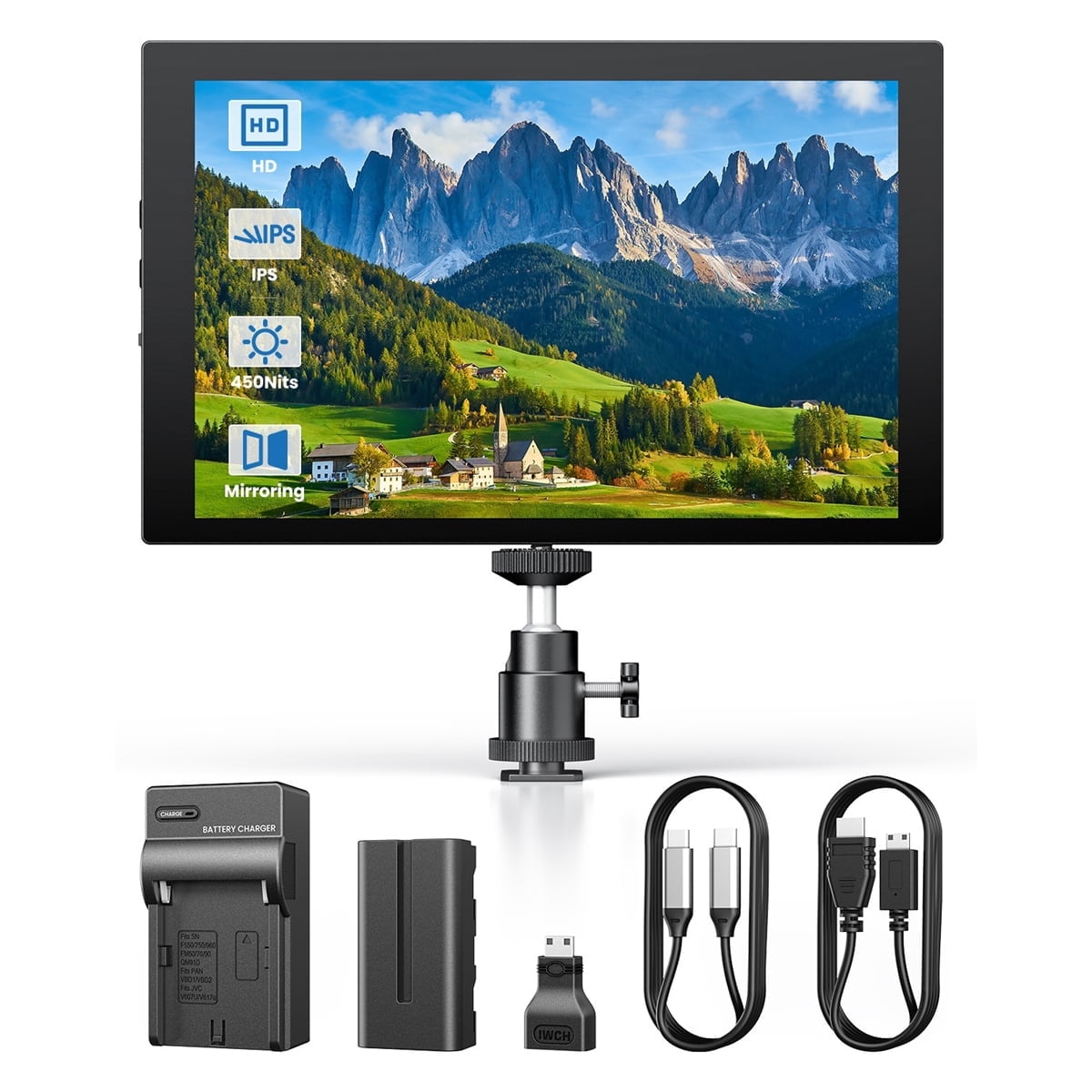 Eyoyo 7in DSLR Photography Camera Field HDMI Monitor,2600mAh Battery,Screen Mirroring for iPhone Raspbery Pi PC