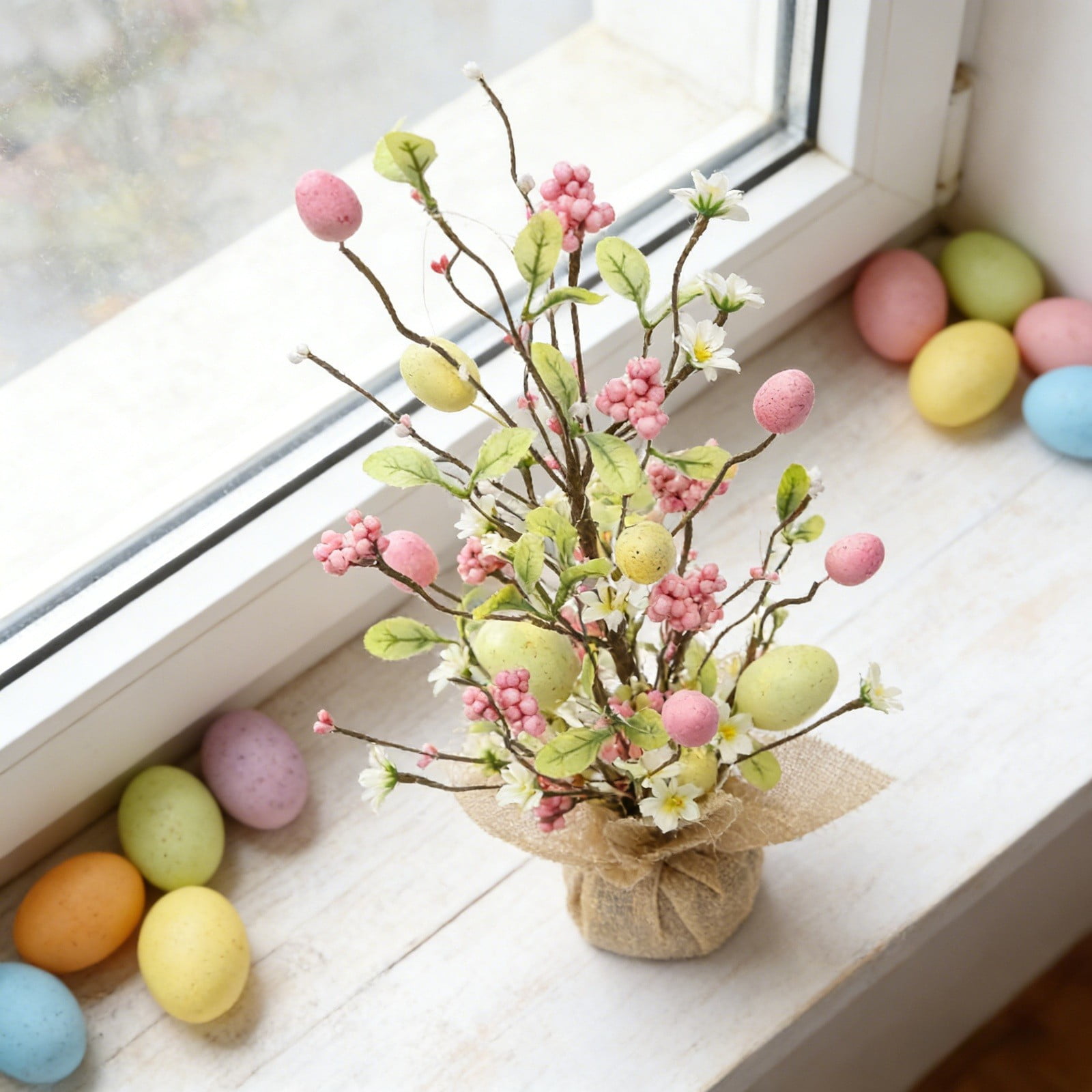 Glowing Easter Egg Material with LED Lights for Festive Tabletop Home Scene Displays Easter Party Mantel Decor