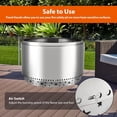 thumbnail image 5 of 32 Inch Smokeless Fire Pit with 360° Heat & Adjustable Airflow, 304 Stainless Steel Wood-Burning Fire Bowl, Removable Ash Pan & Stand, Portable Outdoor Firepit for Camping, Backyard, Bonfires, 5 of 8