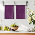 thumbnail image 3 of Purple Burlap Texture Kitchen Towels Set of 3, Farmhouse Vintage Purple Absorbent Dish Towels for Kitchen, Microfiber Hand Towel, Quick Drying Tea Towel for Cleaning Decorative Dishcloths, 3 of 7
