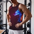 thumbnail image 5 of Lsque Futuristic Red And Blue Bird Pattern Mens Tank Tops Muscle Athletic Quick Dry Sleeveless Workout Fitness T Shirts Beach Tank Top, Loose-fit Sleeveless Shirt for Men-XX-Large, 5 of 7