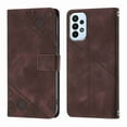 thumbnail image 6 of Dteck Wallet Case for Samsung A13 5G, Emboss Pattern Shockproof PU Leather Flip Protective Case with Adjustable Shoulder Strap for Galaxy A13 5G, Brown, 6 of 6